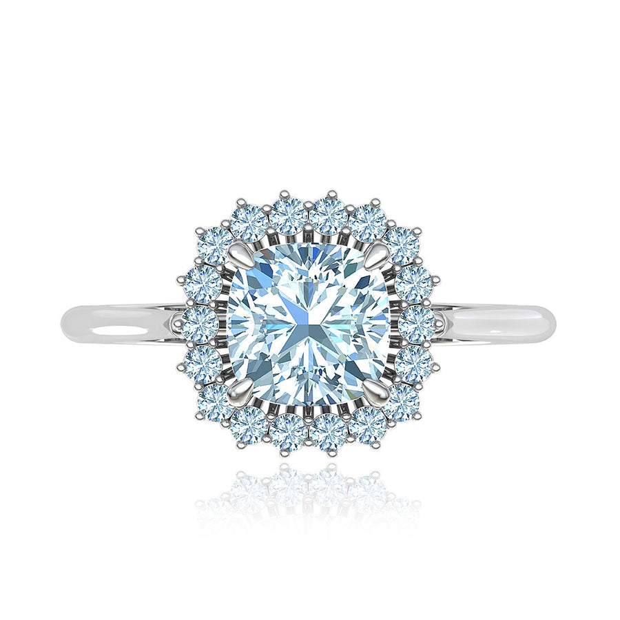Cushion-Cut Halo Diamond Ring