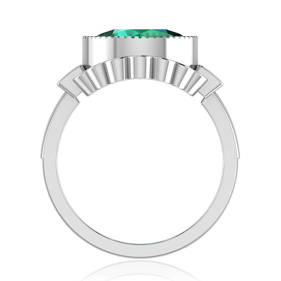 Milagrosa Emerald & Diamond Halo Ring