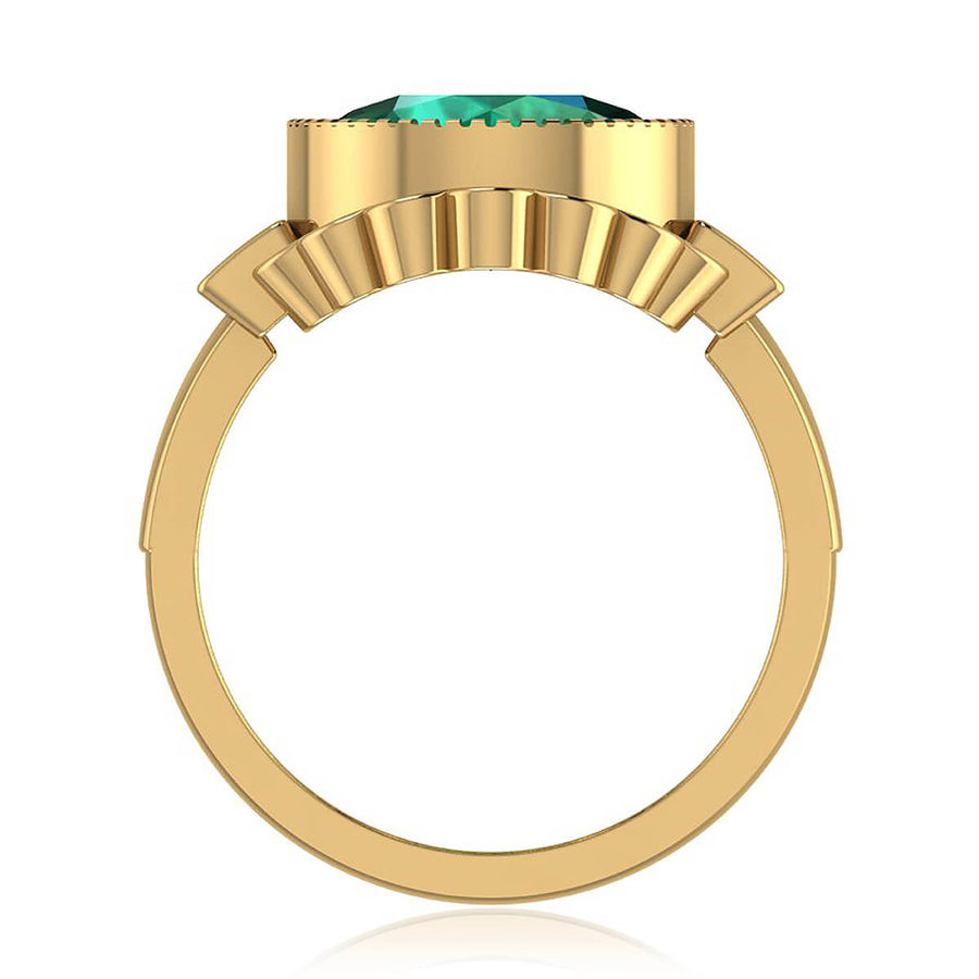 Milagrosa Emerald & Diamond Halo Ring