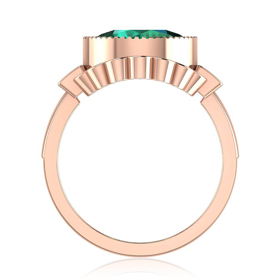 Milagrosa Emerald & Diamond Halo Ring