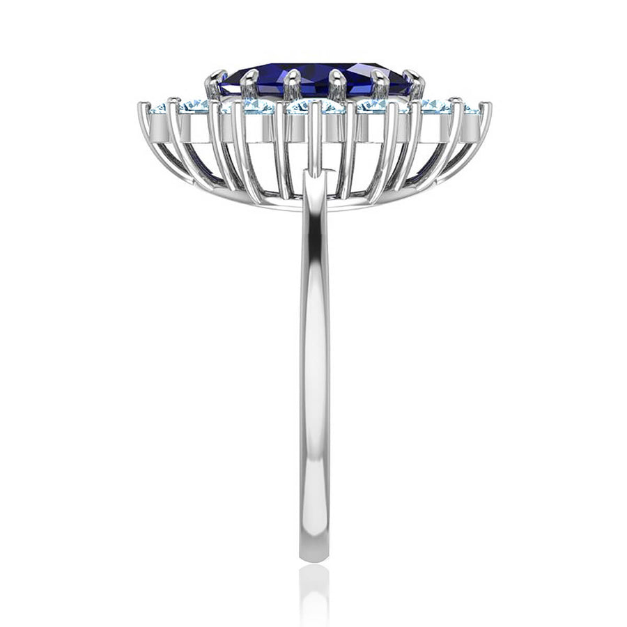 Princess Diana Inspired Oval Sapphire and Diamond Ring
