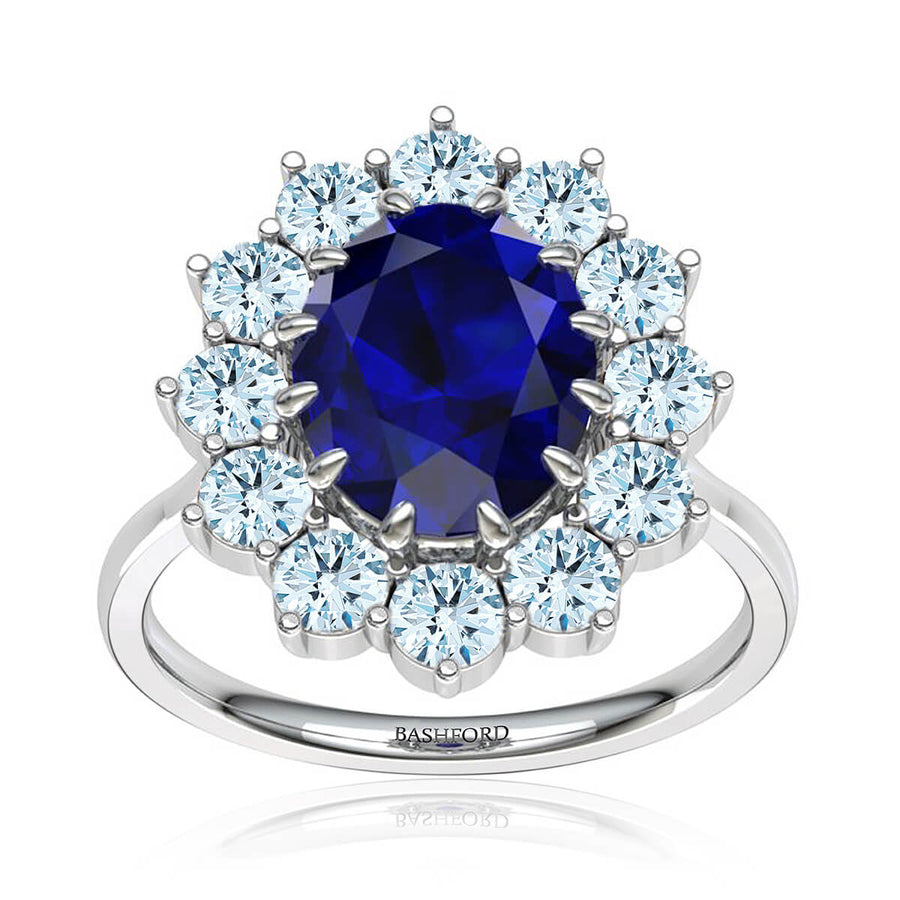 Princess Diana Inspired Oval Sapphire and Diamond Ring