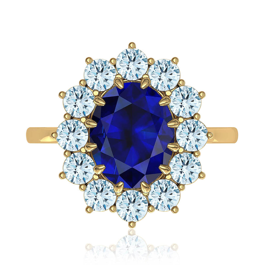 Princess Diana Inspired Oval Sapphire and Diamond Ring