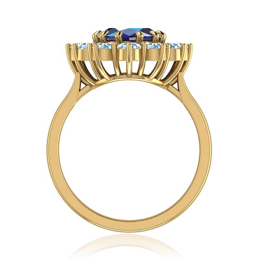 Princess Diana Inspired Oval Sapphire and Diamond Ring