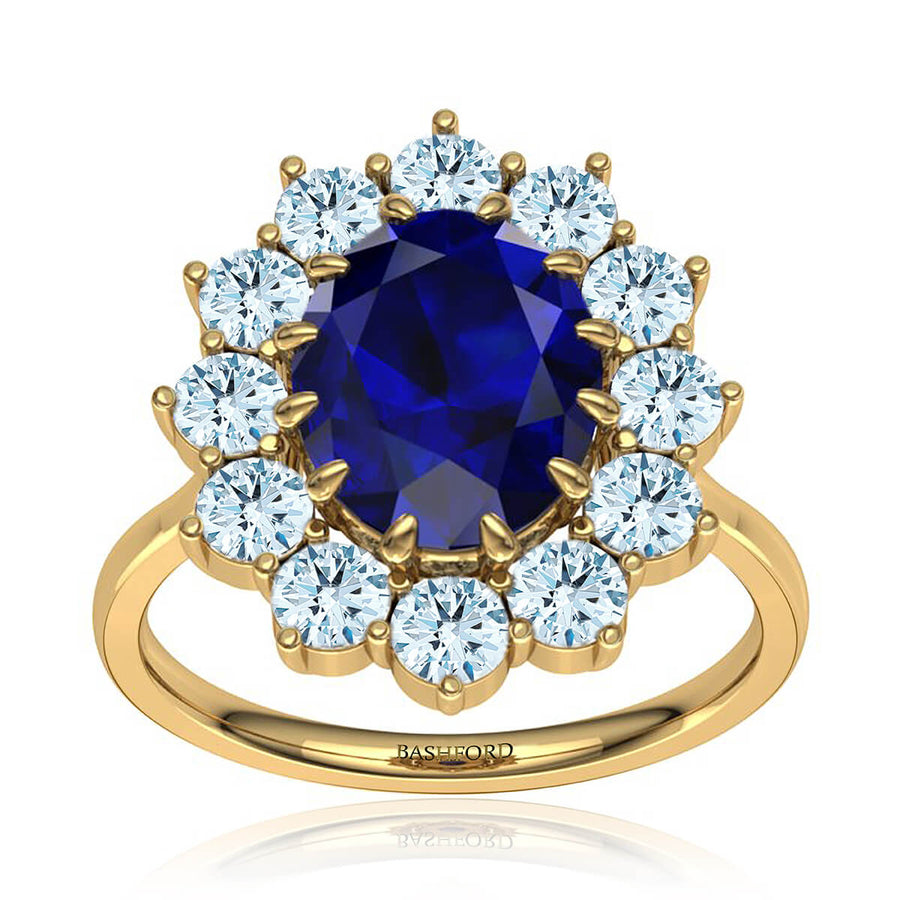 Princess Diana Inspired Oval Sapphire and Diamond Ring