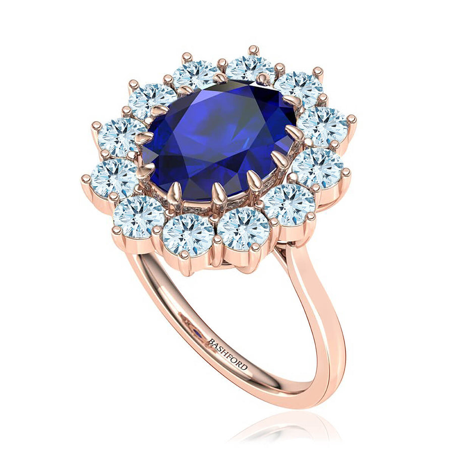 Princess Diana Inspired Oval Sapphire and Diamond Ring