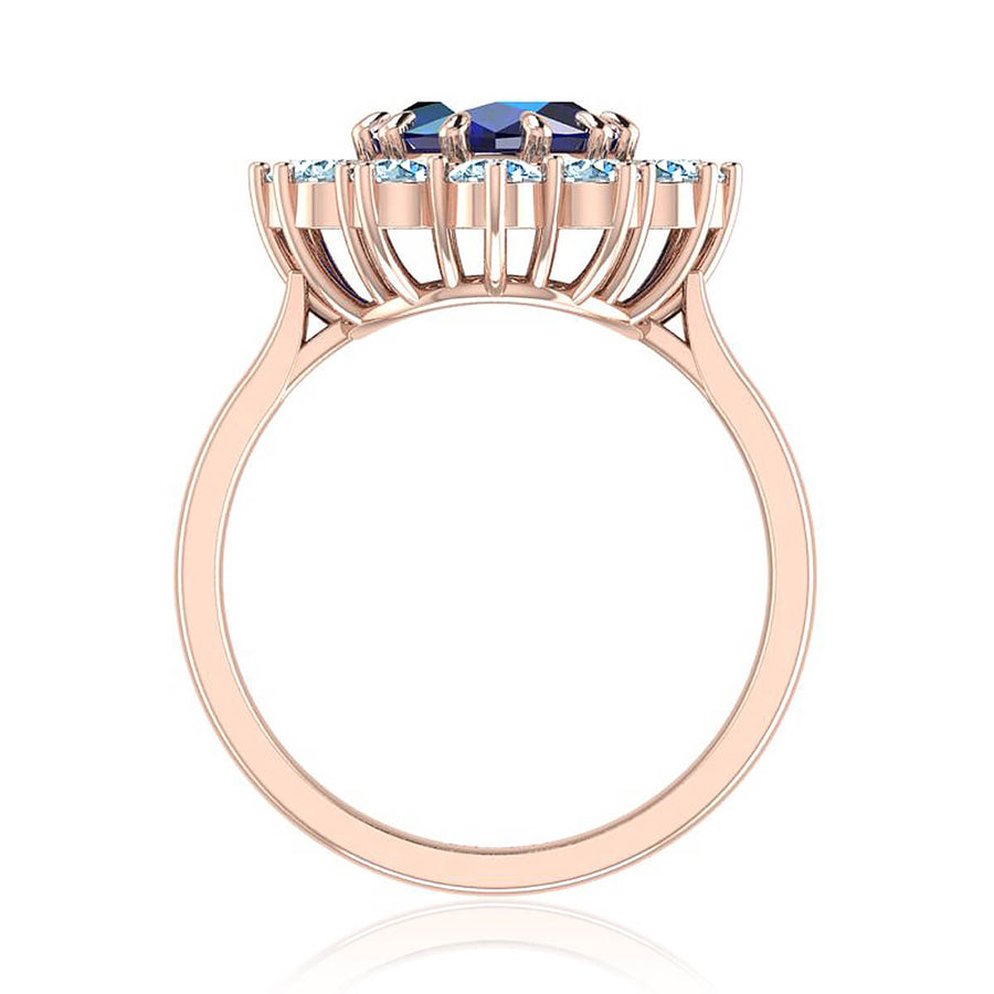 Princess Diana Inspired Oval Sapphire and Diamond Ring