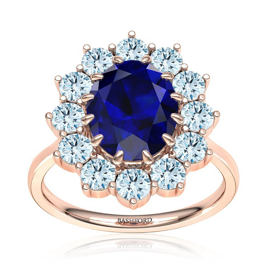 Princess Diana Inspired Oval Sapphire and Diamond Ring