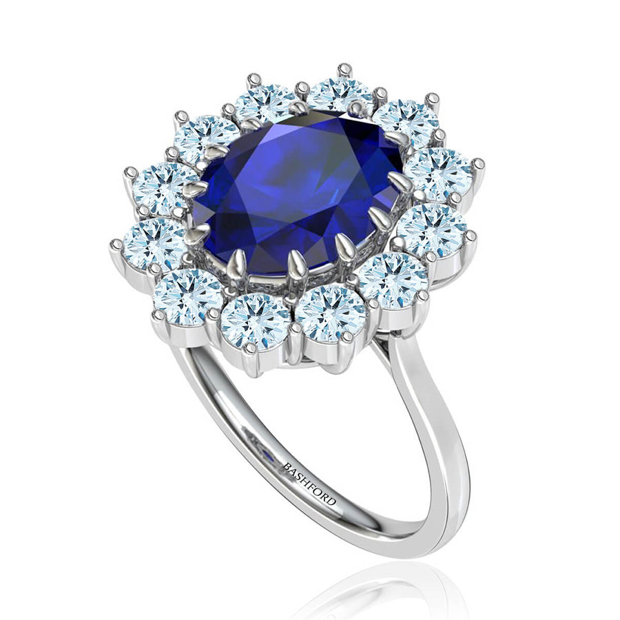 Princess Diana Inspired Oval Sapphire and Diamond Ring