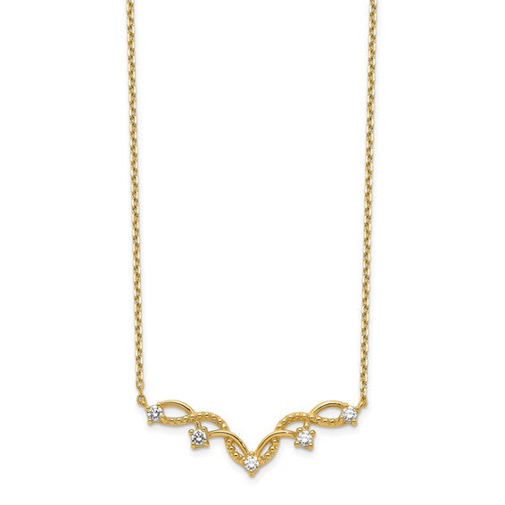 14K Woven Bar Necklace