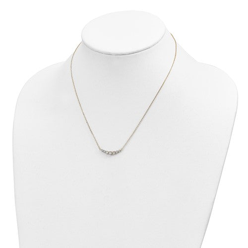 14K Classic Graduating Curved Necklace