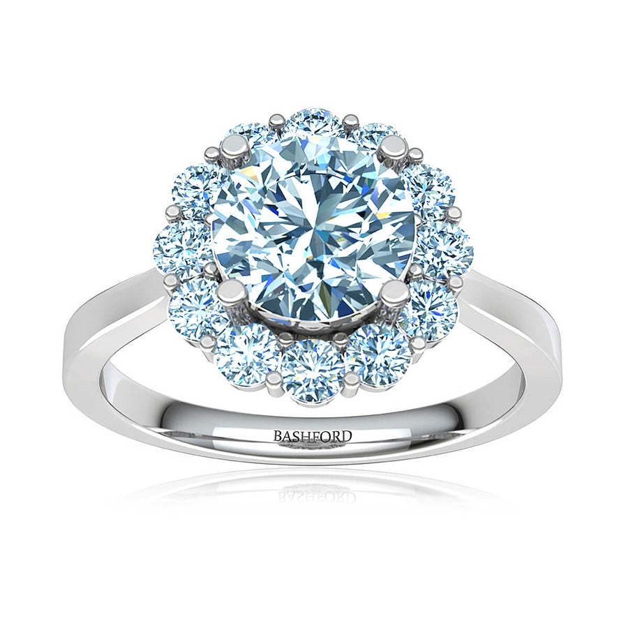 Sakura Halo Diamond Ring
