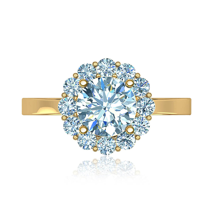 Sakura Halo Diamond Ring