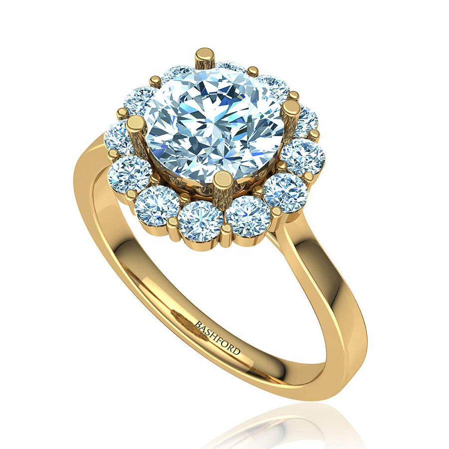 Sakura Halo Diamond Ring