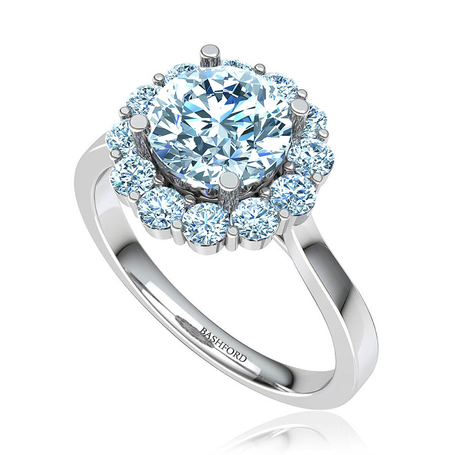 Sakura Halo Diamond Ring