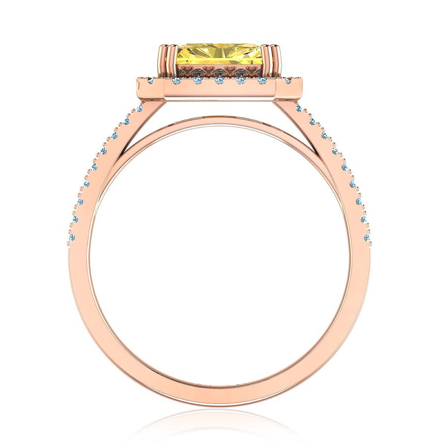 Sunburst Yellow Diamond Halo Ring