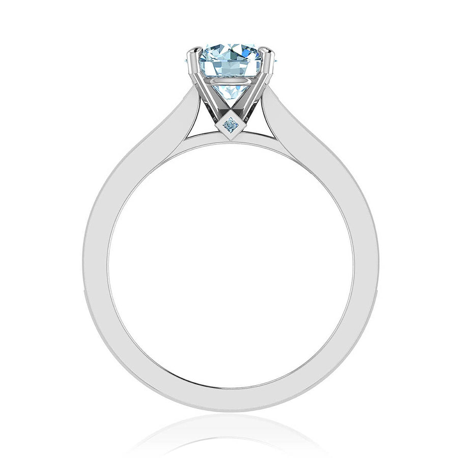 Channel Set Round Cut Diamond Engagement Ring