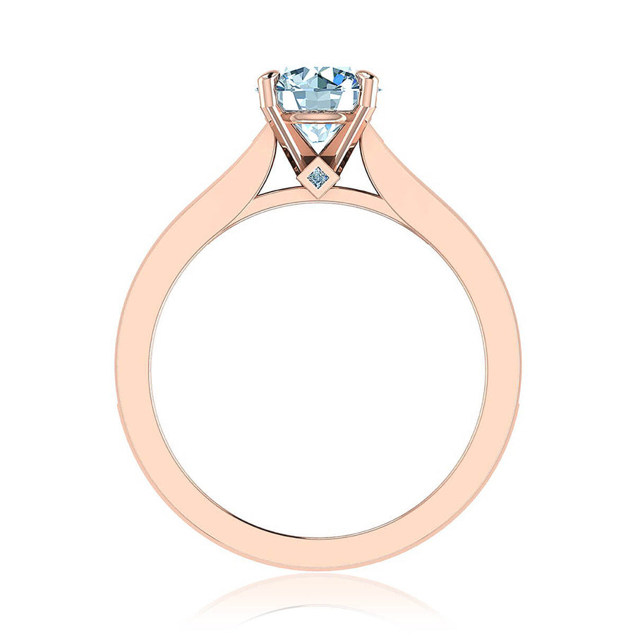 Channel Set Round Cut Diamond Engagement Ring