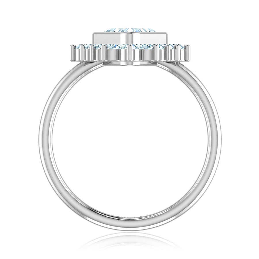 Trillion Diamond Triangle Halo Ring