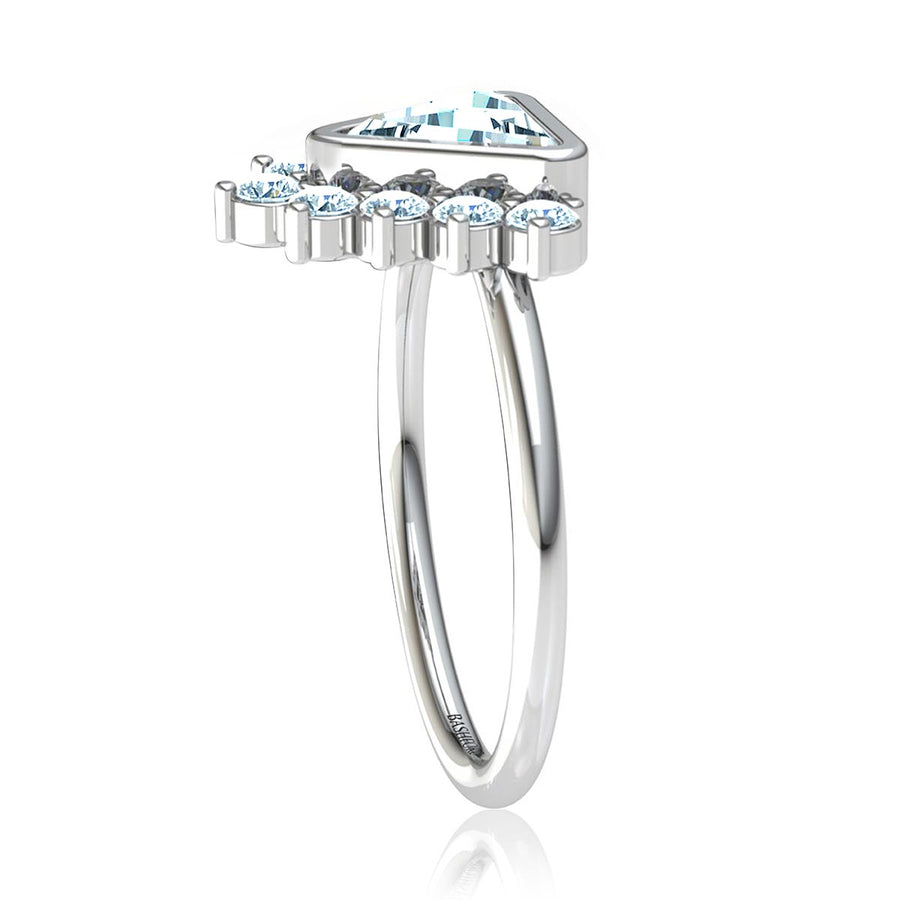 Trillion Diamond Triangle Halo Ring