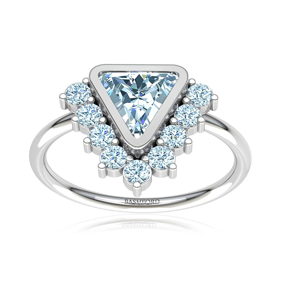 Trillion Diamond Triangle Halo Ring