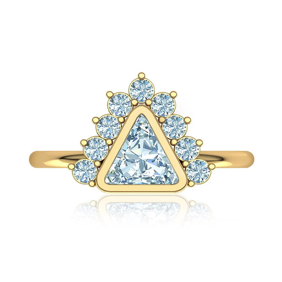 Trillion Diamond Triangle Halo Ring