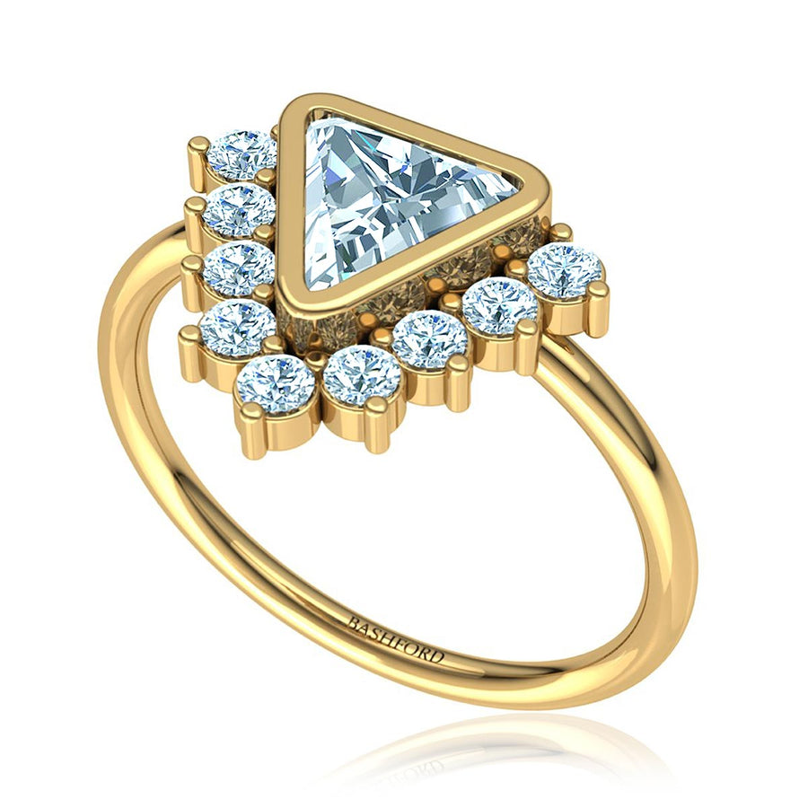 Trillion Diamond Triangle Halo Ring