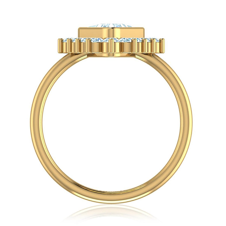 Trillion Diamond Triangle Halo Ring