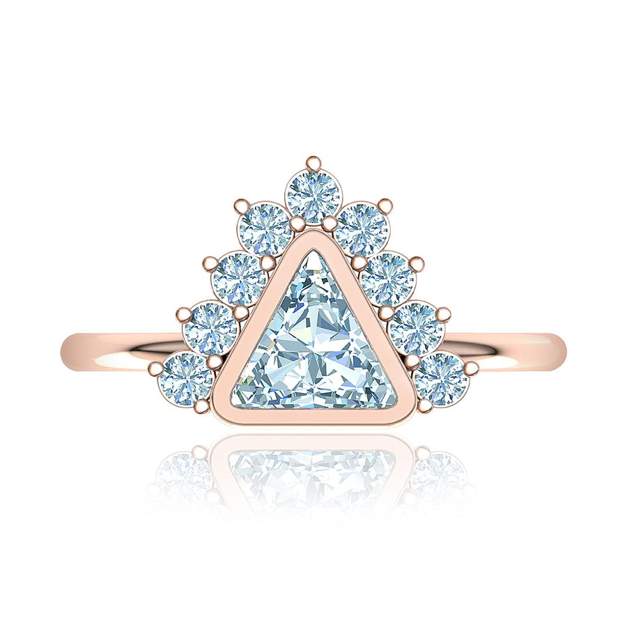 Trillion Diamond Triangle Halo Ring