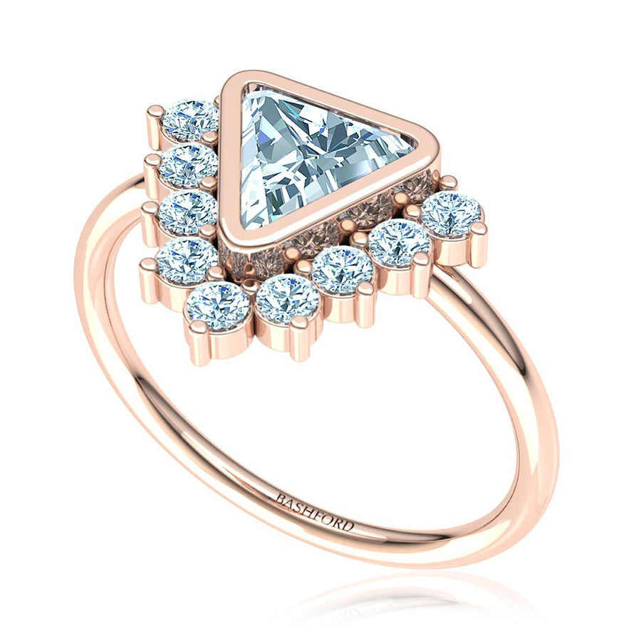 Trillion Diamond Triangle Halo Ring