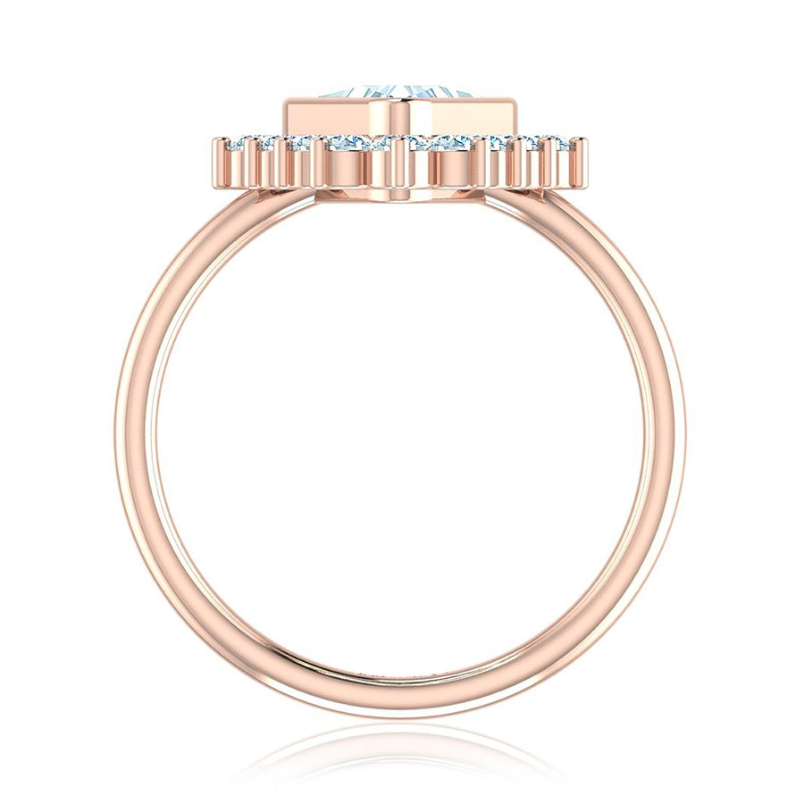 Trillion Diamond Triangle Halo Ring