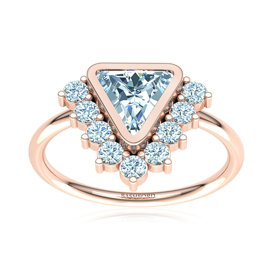 Trillion Diamond Triangle Halo Ring