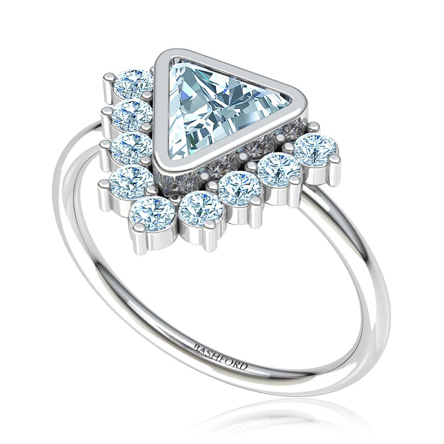Trillion Diamond Triangle Halo Ring