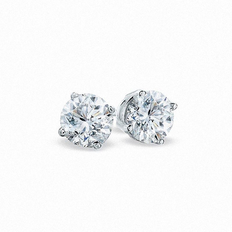 1 Ctw. Solitaire Round Brilliant Diamond Studs