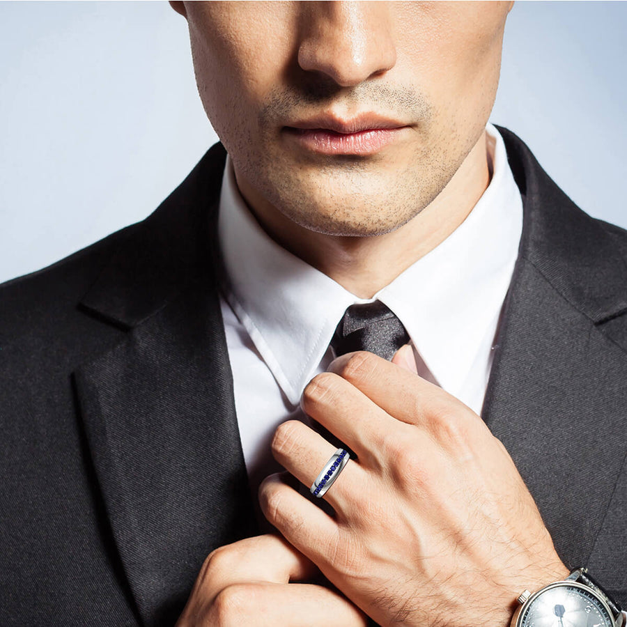 Blue Sapphire Comfort-Fit Band (7 mm)