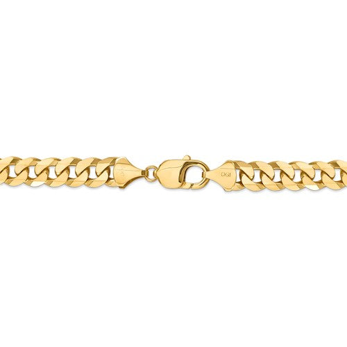 14k 9.5mm Beveled Curb Chain