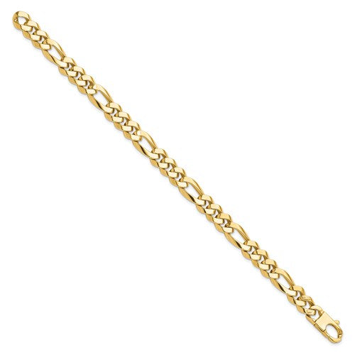 14K 8.75mm Flat Figaro Bracelet