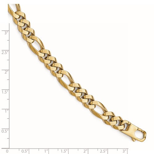 14K 8.75mm Flat Figaro Bracelet