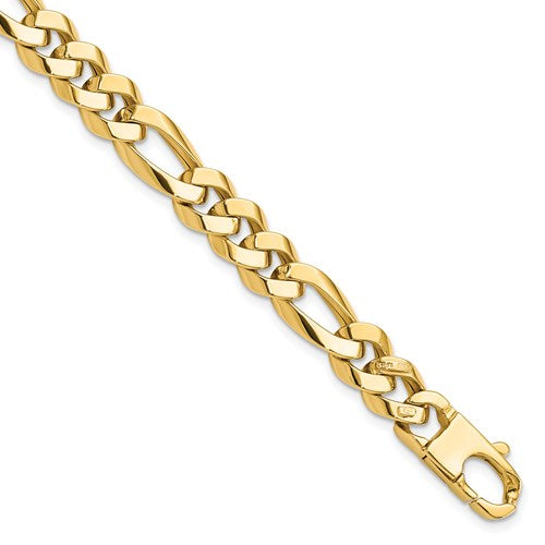 14K 8.75mm Flat Figaro Bracelet