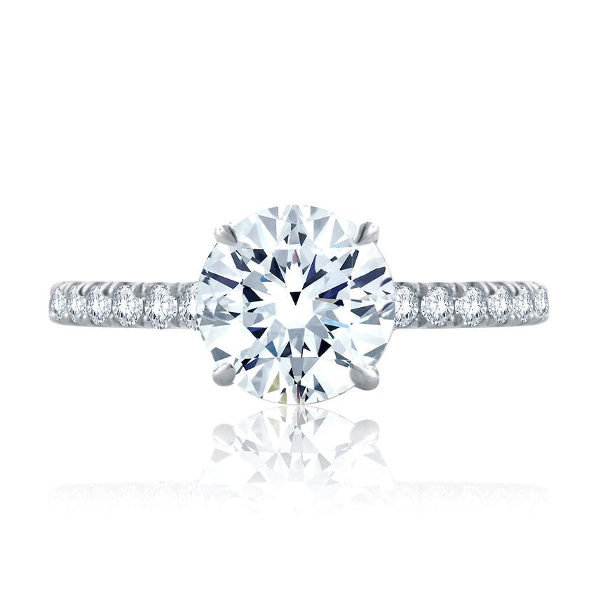 French Pavé Diamond Engagement Ring