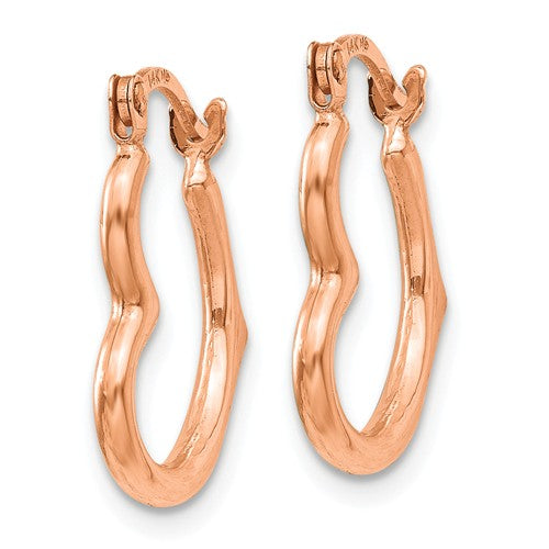 I Heart You 14K Rose Gold Hoop Earrings