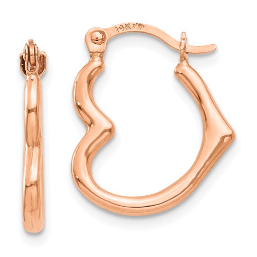 I Heart You 14K Rose Gold Hoop Earrings