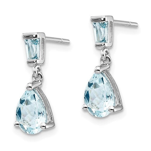 14K Aquamarine Dangle Earrings