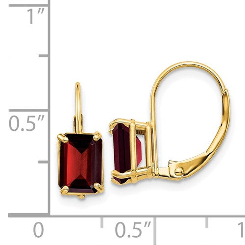 14K Garnet Gemstone Earrings